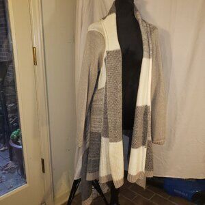 Chico's Gray and Cream Cardigan